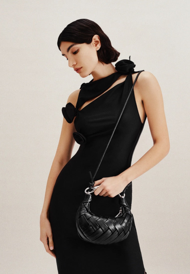 Orla Weave Handbag - Black