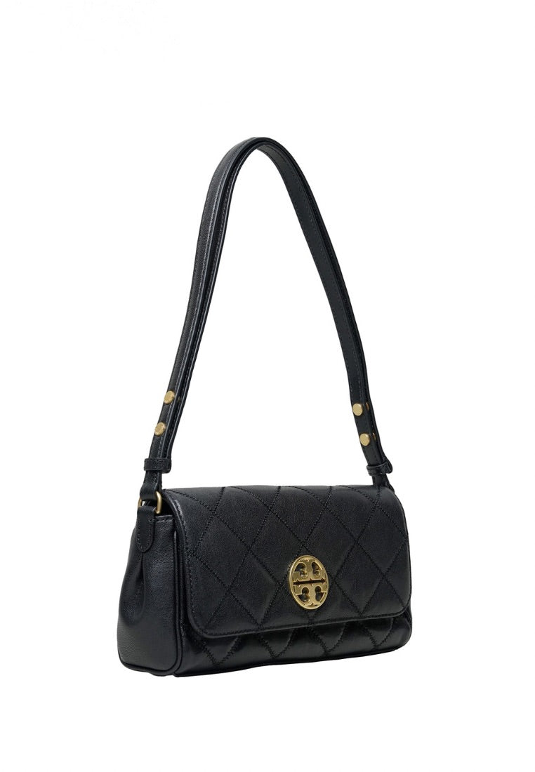 Willa Flap Shoulder Clutch Black