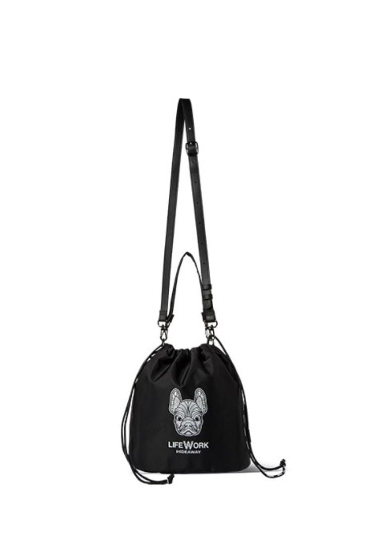 Jacquard Reversible Bucket Bag Pattern Black