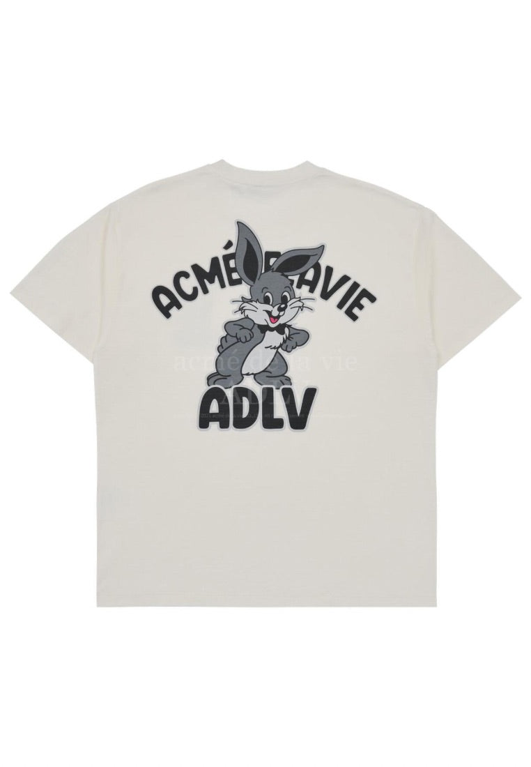 Cartoon Rabbit Short Sleeve T-Shirt Cream