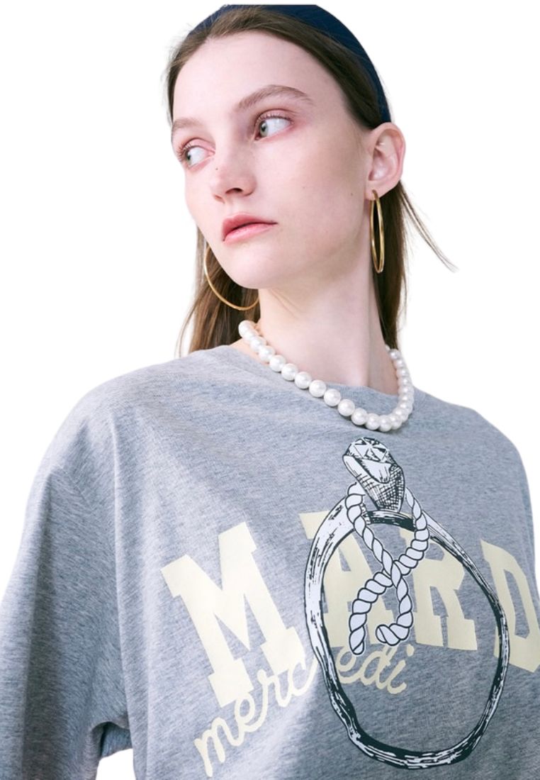 T-Shirt Ring With Rock Grey