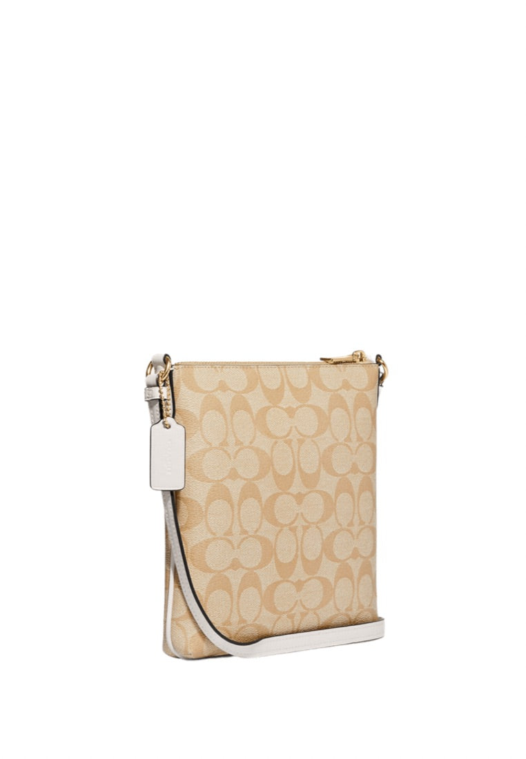 Mini Rowan File Bag In Signature Canvas Light Khaki Chalk