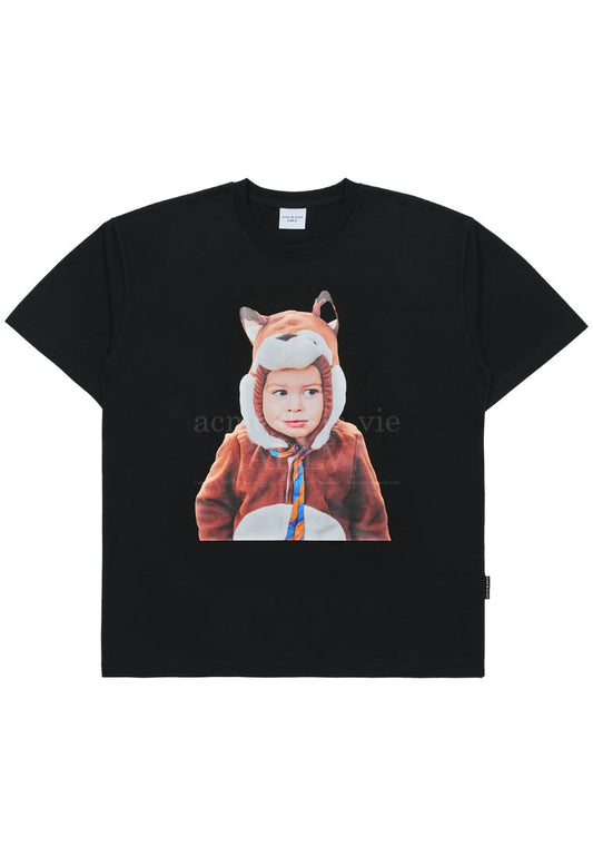 Baby Face FOX DOLL Short Sleeve T-Shirt Black
