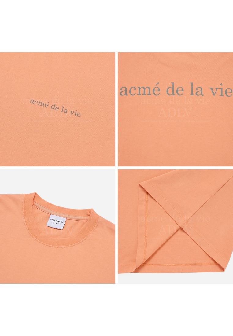Basic Logo Bio Washing Short Sleeve T-Shirt Peach
