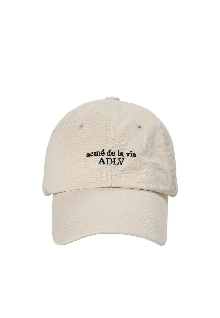 Basic Logo Emblem Washing Ball Cap Beige