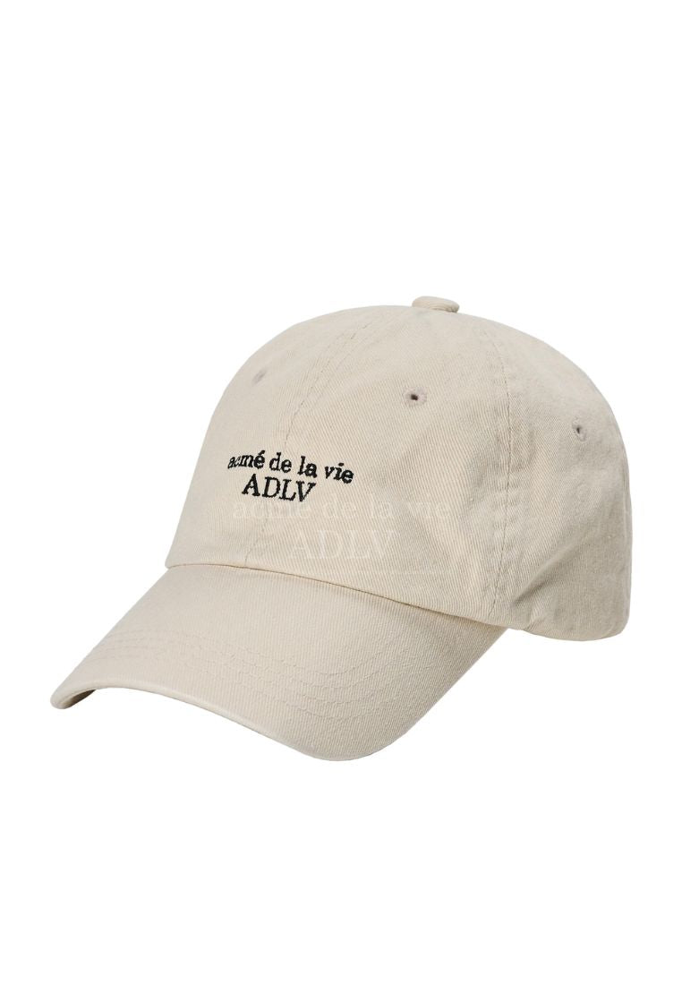 Basic Logo Emblem Washing Ball Cap Beige