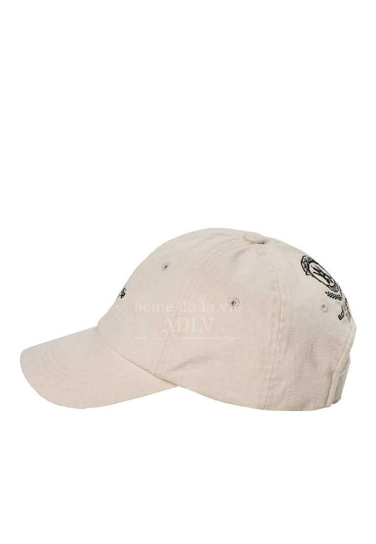 Basic Logo Emblem Washing Ball Cap Beige