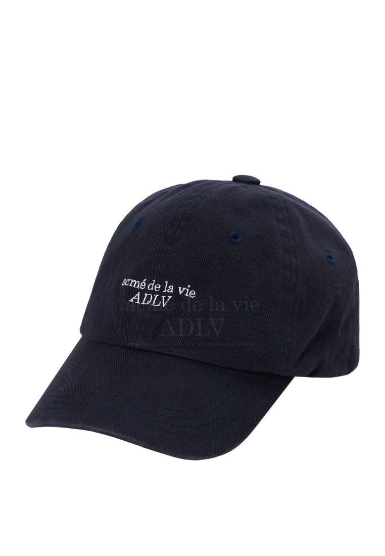 Basic Logo Emblem Washing Ball Cap Navy