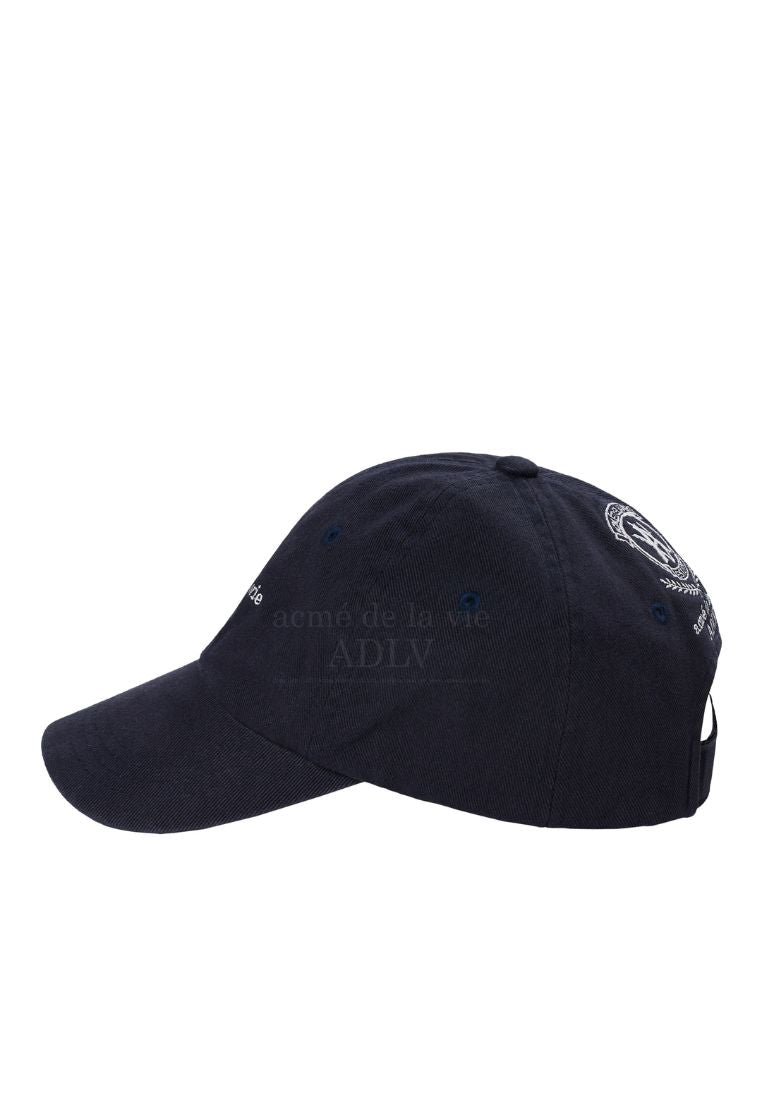 Basic Logo Emblem Washing Ball Cap Navy