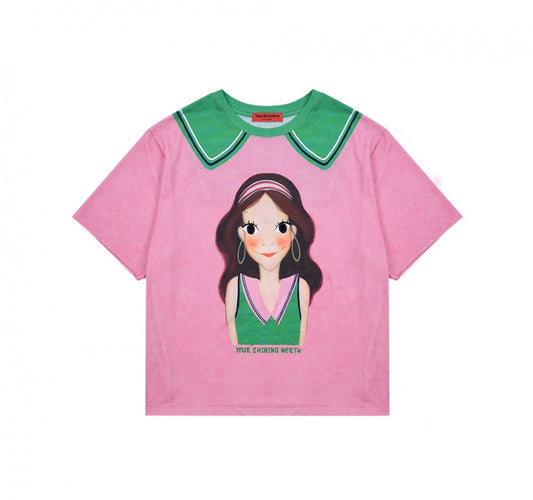 Fake Collar T-Shirt F Luna