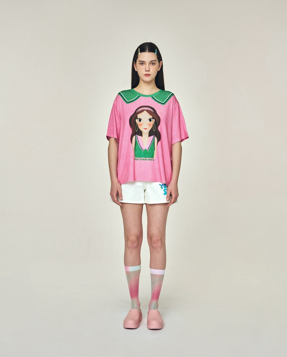 Fake Collar T-Shirt F Luna