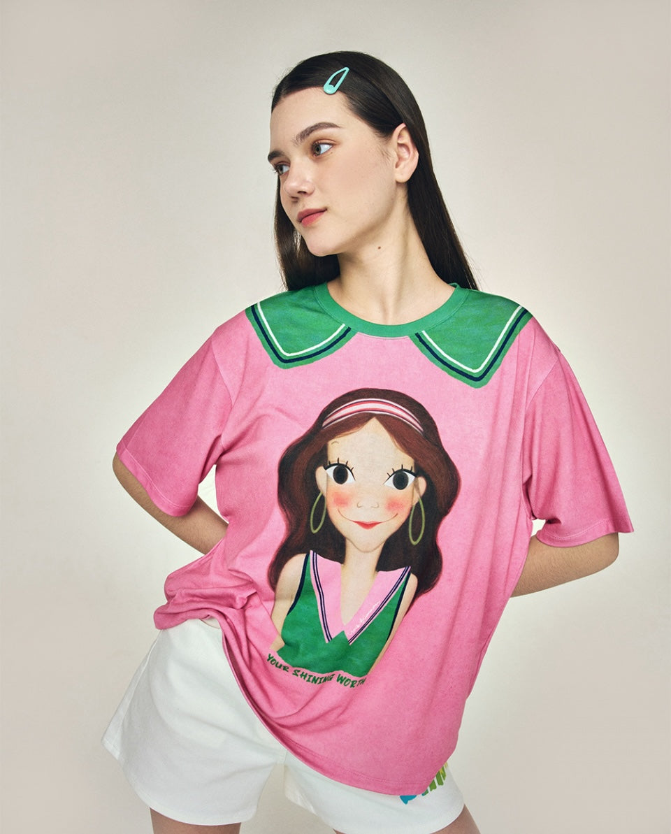 Fake Collar T-Shirt F Luna