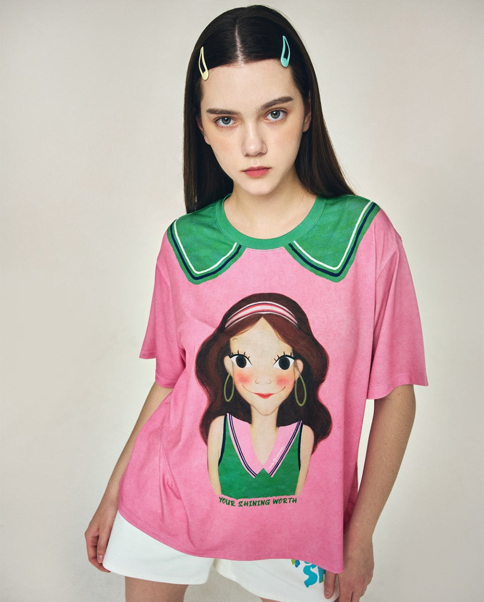 Fake Collar T-Shirt F Luna