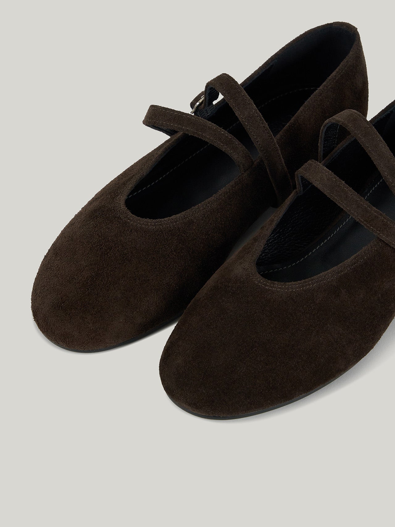 Atelier de LUMEN DOUBLE STRAP FLATS suede brown