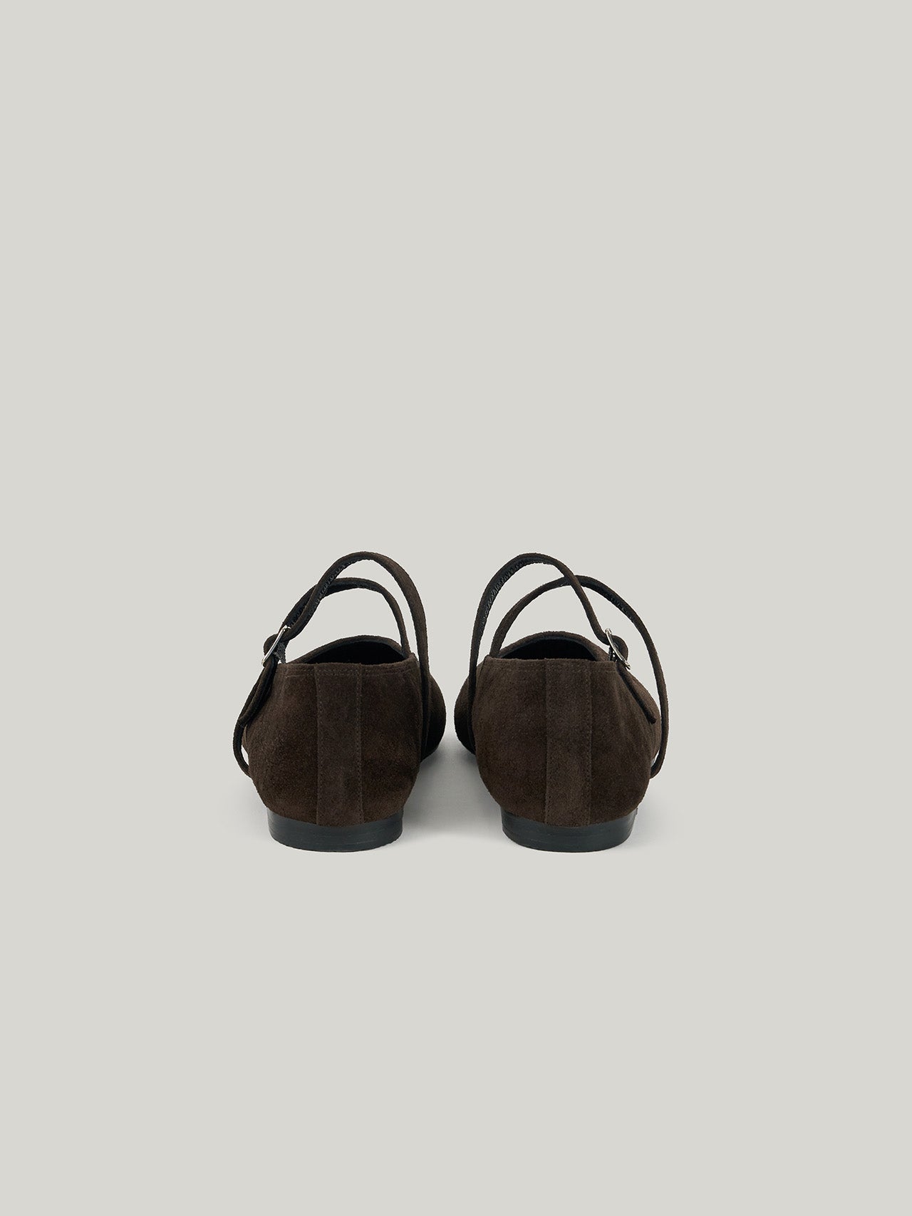 Atelier de LUMEN DOUBLE STRAP FLATS suede brown