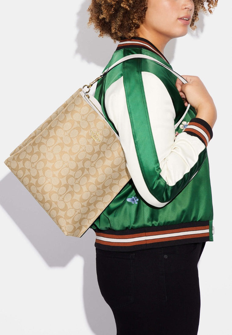 Mollie Bucket Bag In Signature Canvas Light Khaki Chalk