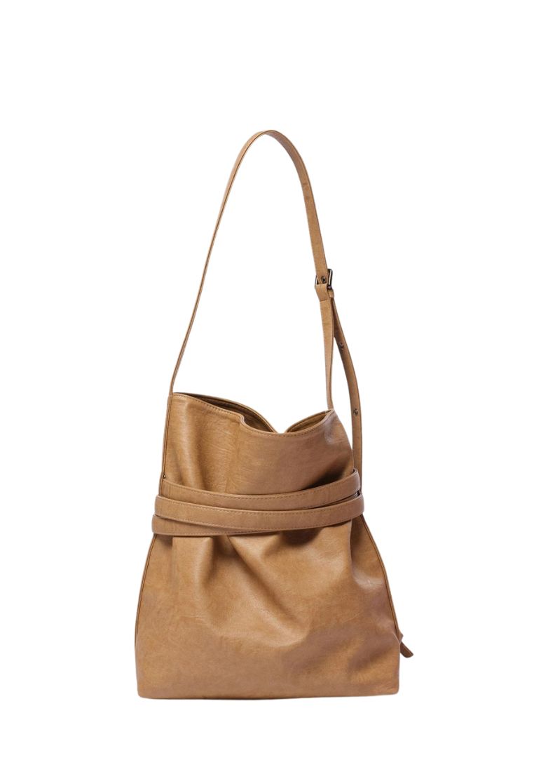 Belt Bucket Bag M Brushed Brown Sugar