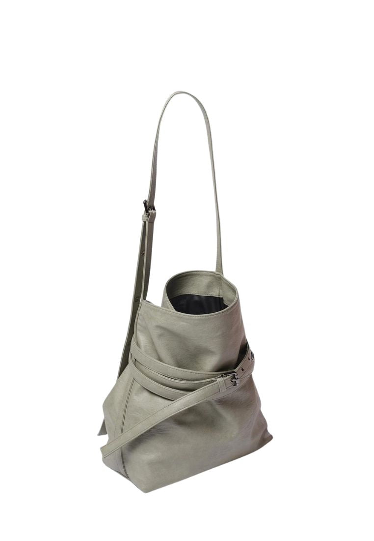 Belt Bucket Bag M Brushed Mint Gray