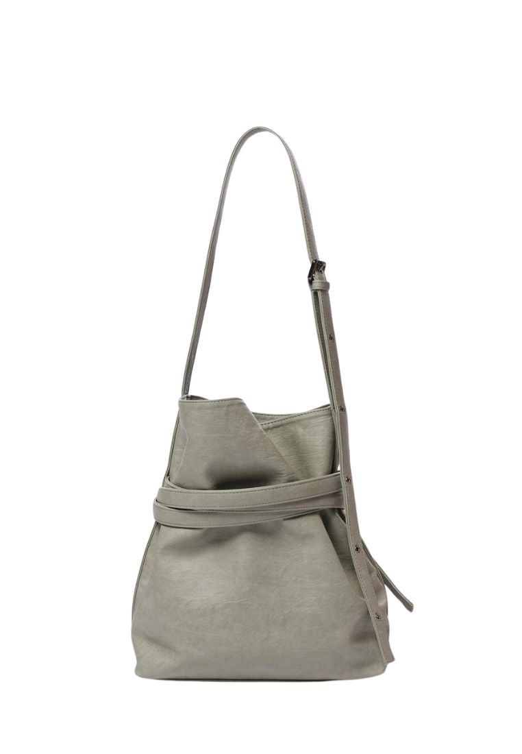 Belt Bucket Bag M Brushed Mint Gray