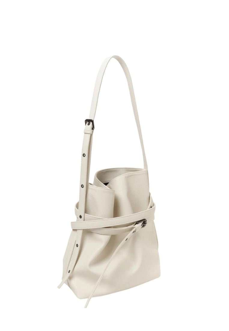 Belt Bucket Bag M Nappa Ivory