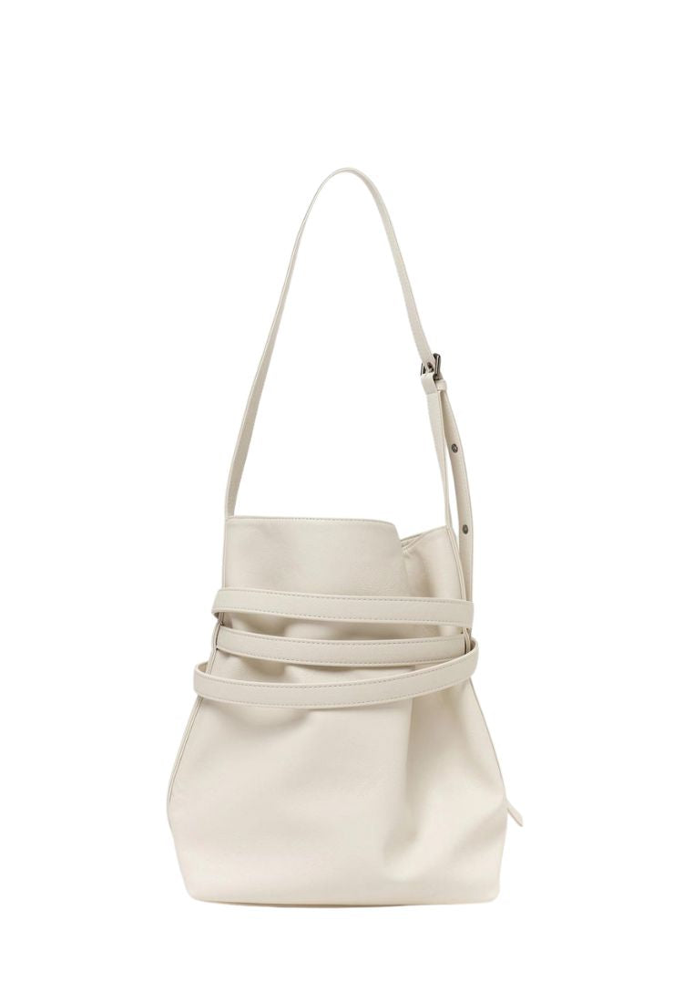 Belt Bucket Bag M Nappa Ivory