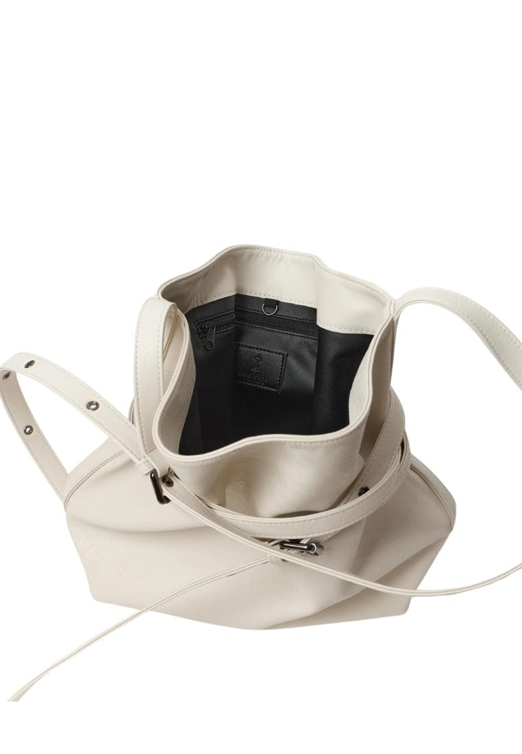 Belt Bucket Bag M Nappa Ivory