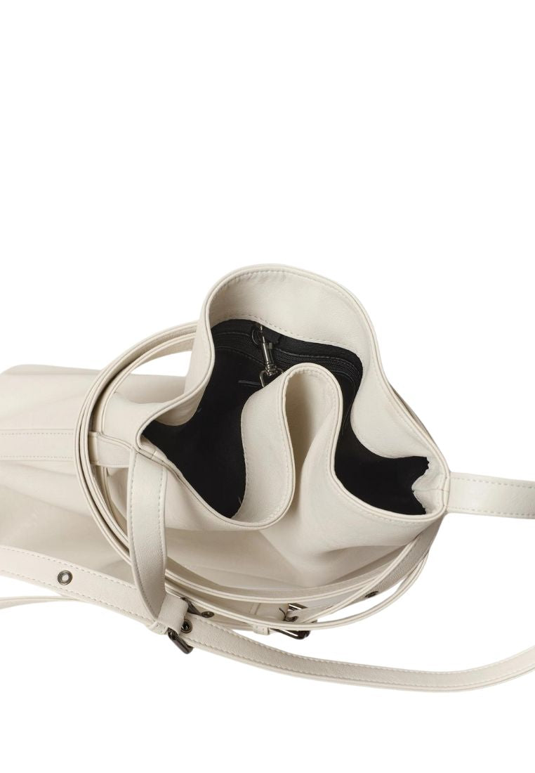Belt Bucket Bag M Nappa Ivory