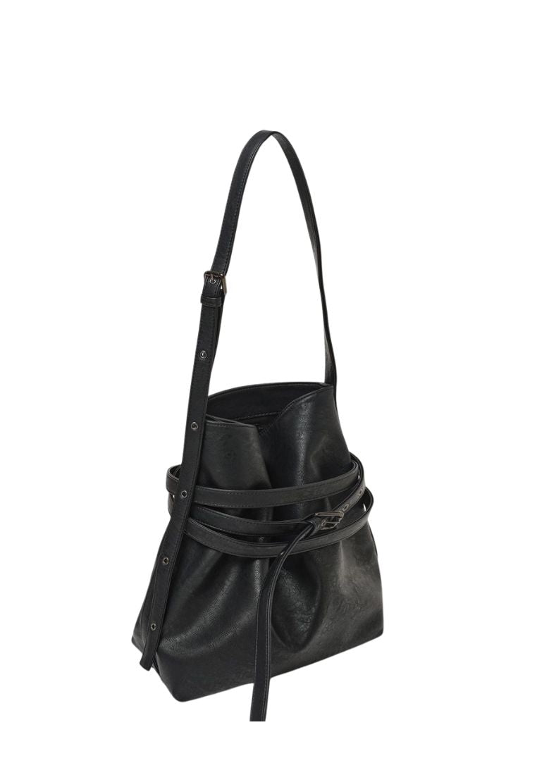 Belt Bucket Bag M Nappa Matt Black