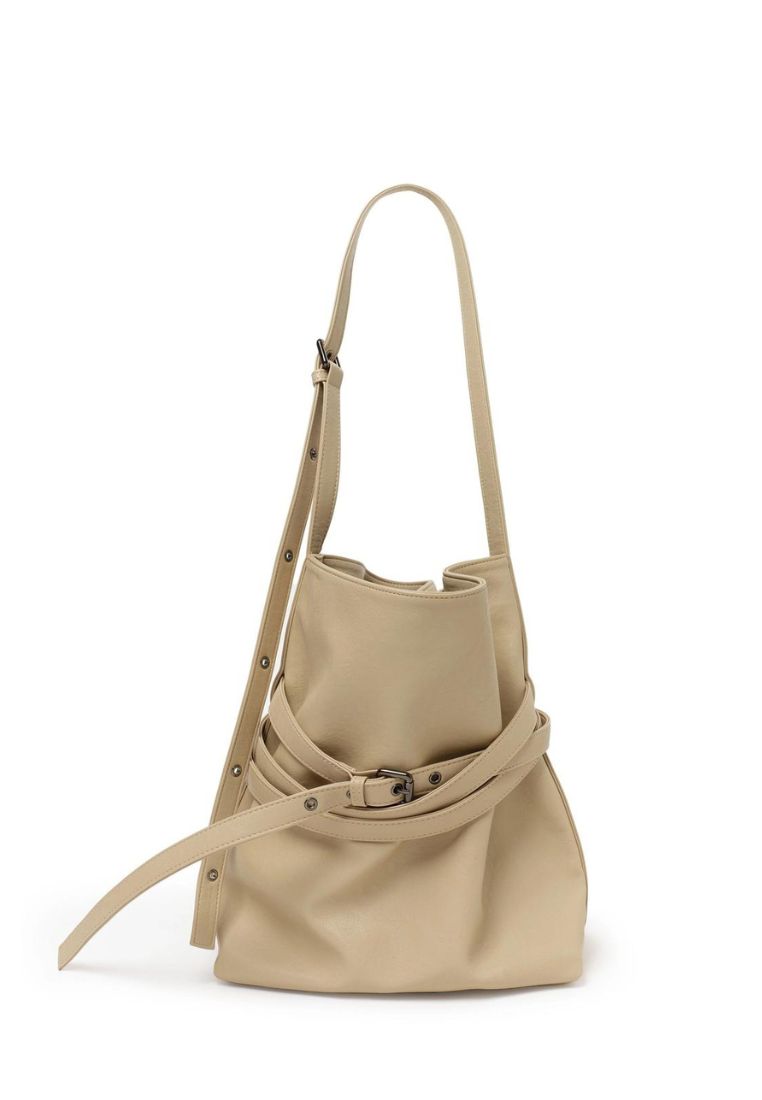 Belt Bucket Bag M Nappa Milktea