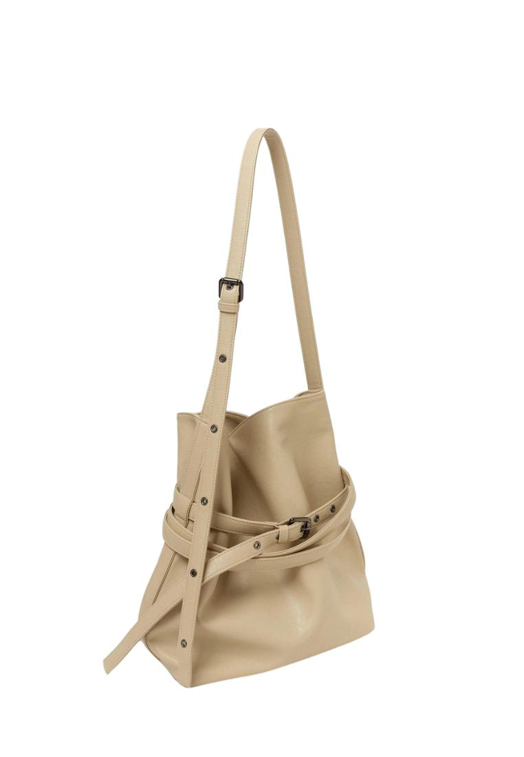 Belt Bucket Bag M Nappa Milktea