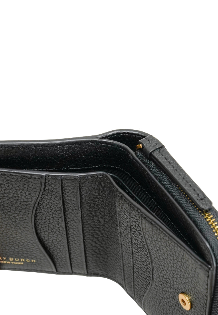 Thea Bifold Leather Wallet in Black