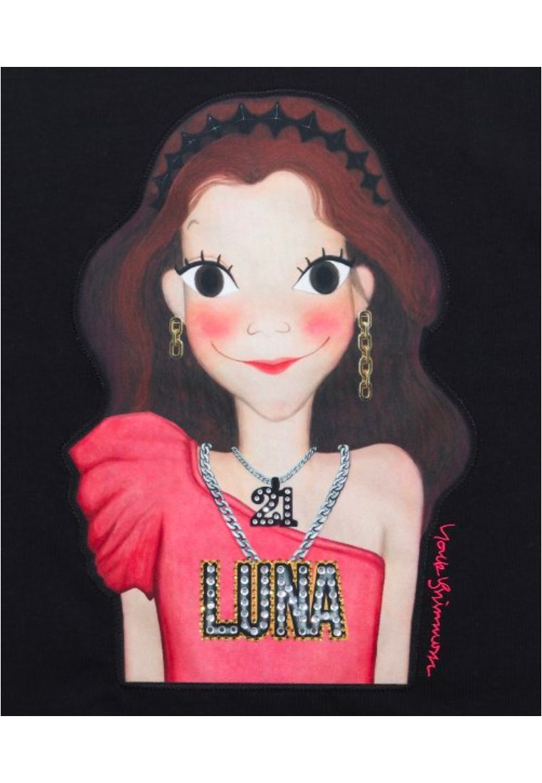 Big Point T-shirt F Black Luna