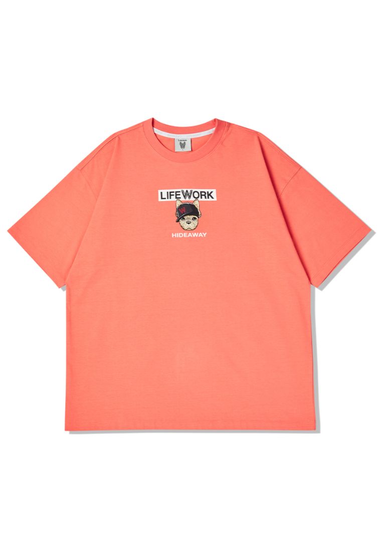 Big Mono Hipdog T-Shirt Coral