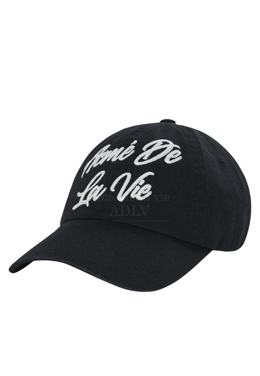 Big Script Chain Embroidery Ball Cap Black