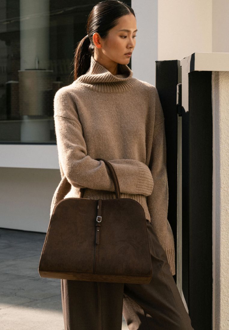 Blanc Large Suede Choco Brown