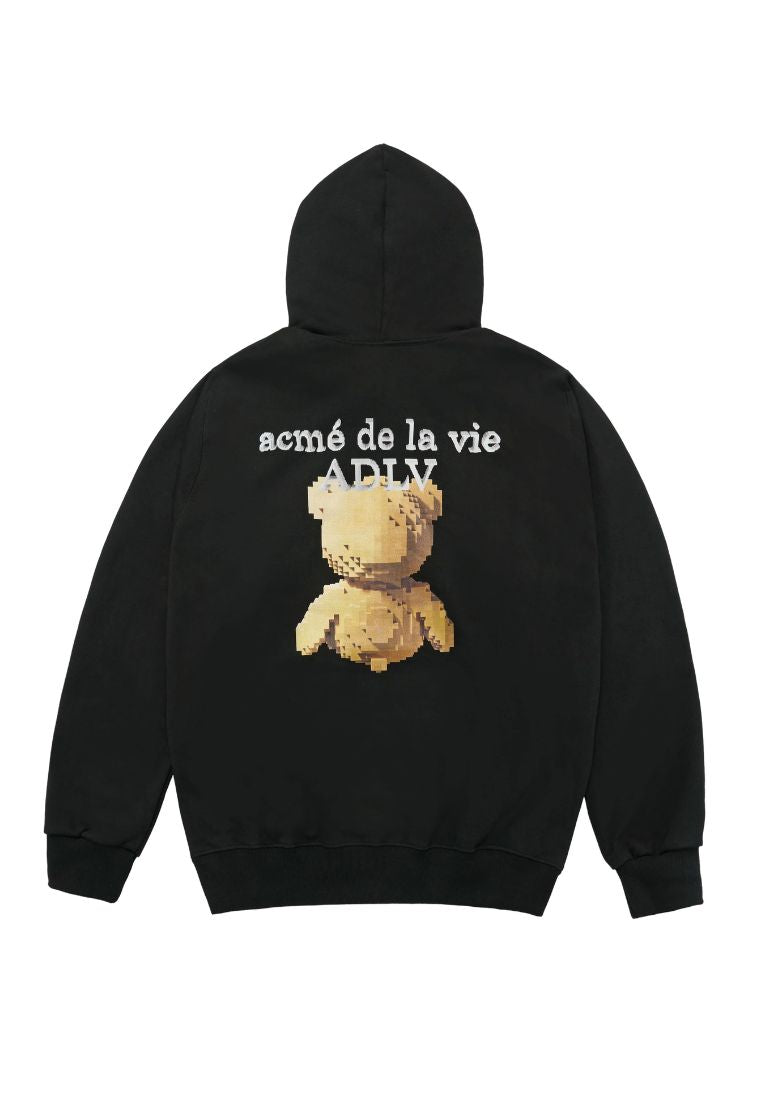 Block Bear Hoodie Black