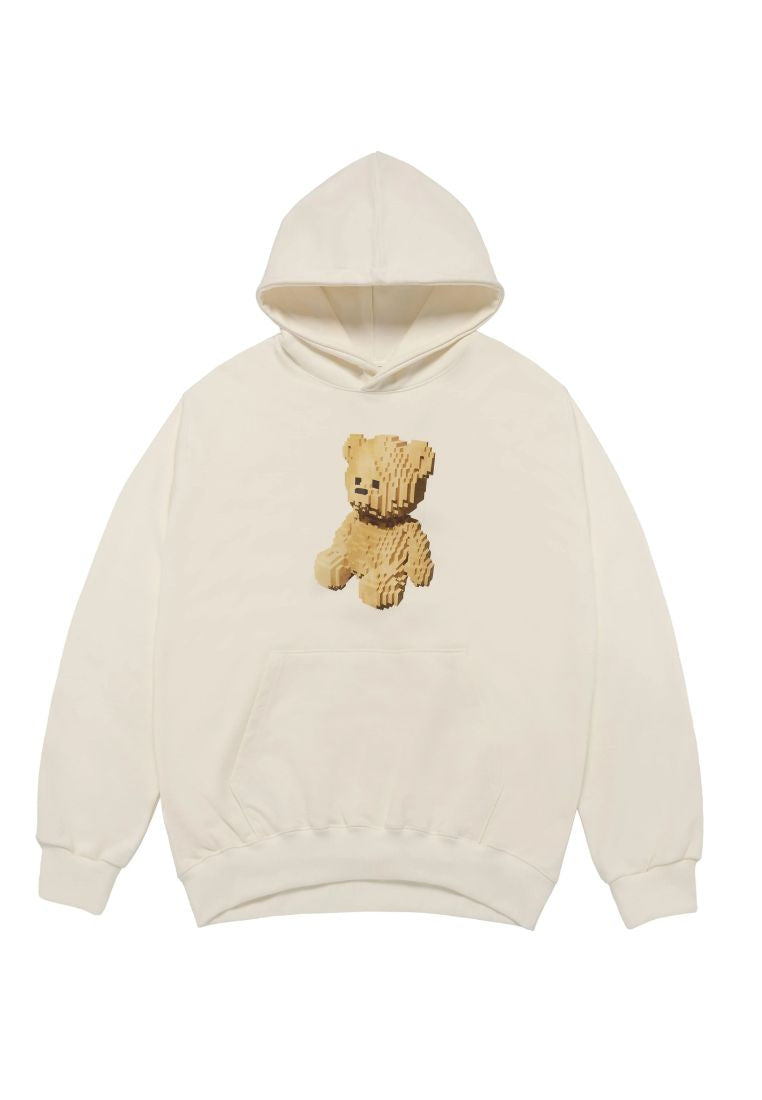 Block Bear Hoodie Cream