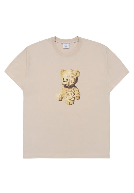Block Bear Short Sleeve T-Shirt Beige