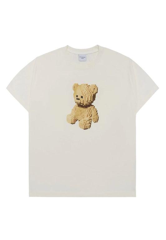 Block Bear Short Sleeve T-Shirt Cream