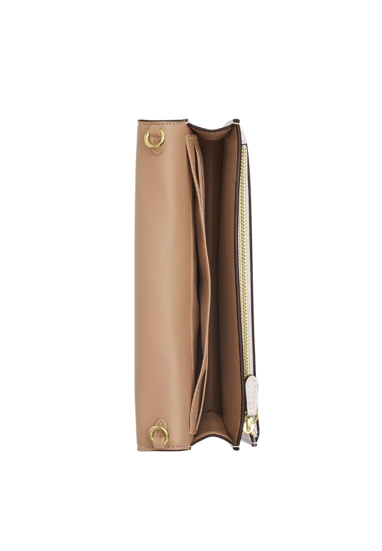 Boxed Anna Foldover Clutch Crossbody Bag And Card Case Set With Star Print Gold Chalk Multi