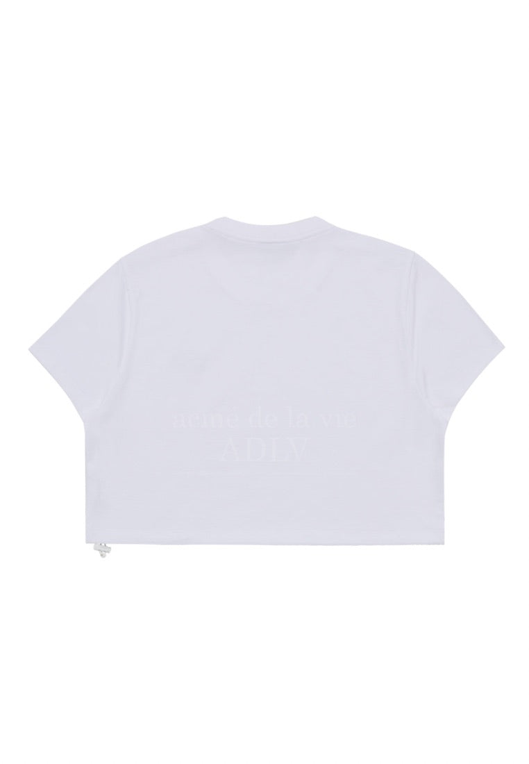 Circle Wappen Crop Short Sleeve T-Shirt White