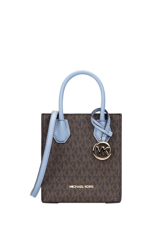 Mercer Extra-small Logo And Leather Crossbody Bag Pale Blue