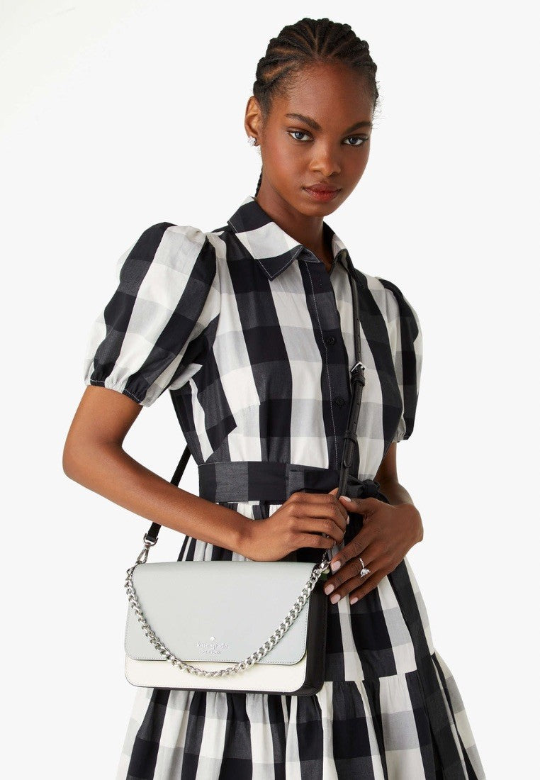 Madison Flap Convertible Crossbody Platinum Grey Multi