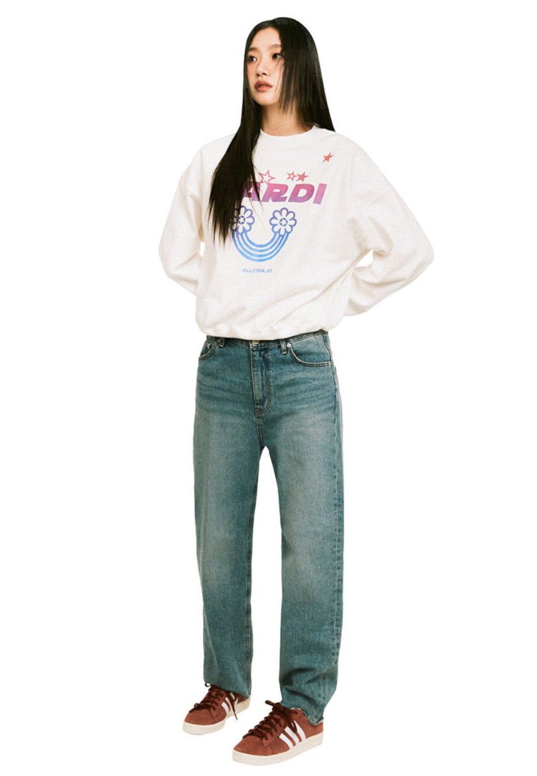 Sweatshirt Rainbow Gradation White Purple