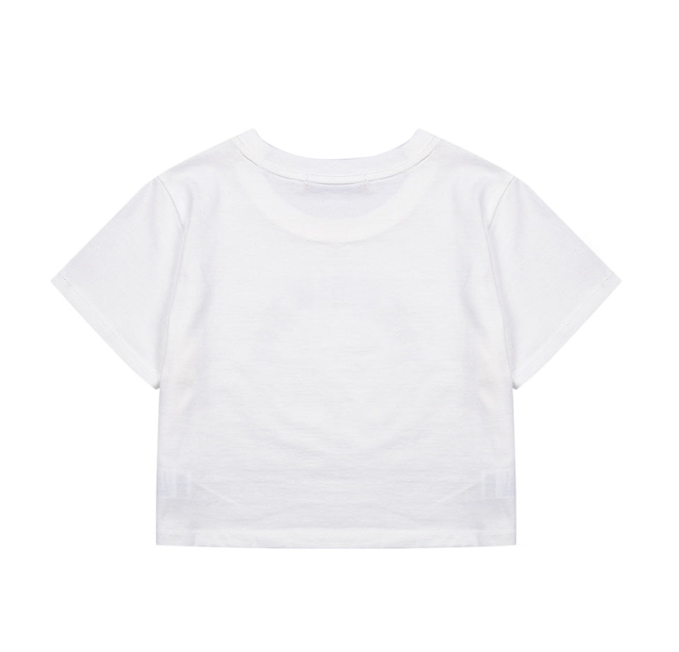 Lettering Crop T-Shirt F Ria