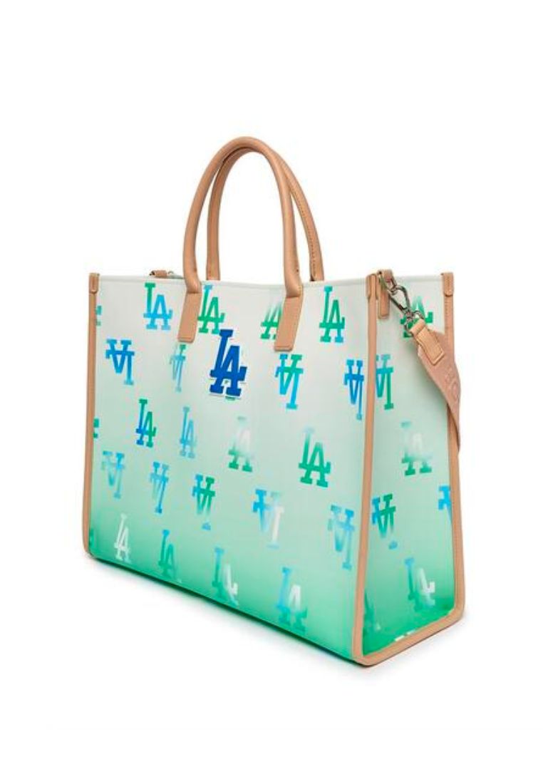 Gradation MONOGRAM Coated Canvas L-Tote Bag LA DODGERS green