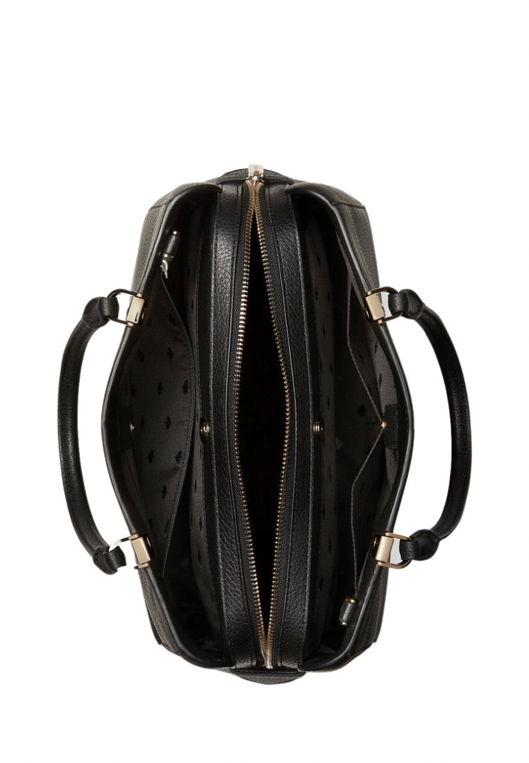 Leila Medium Triple Compartment Satchel Black