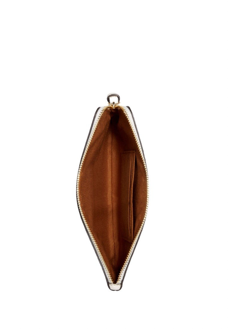 Large Corner Zip Wristlet Gold Chalk