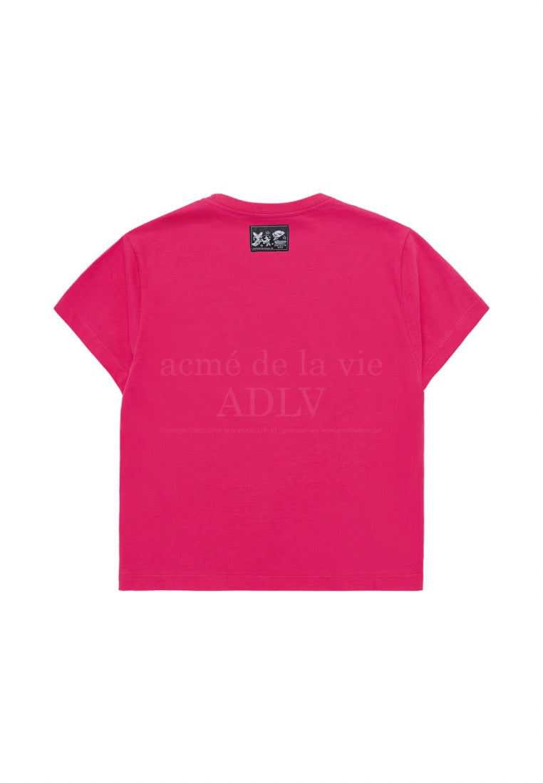 The Powerpuff Girls x Acmedelavie Logo Crop T-Shirts Pink