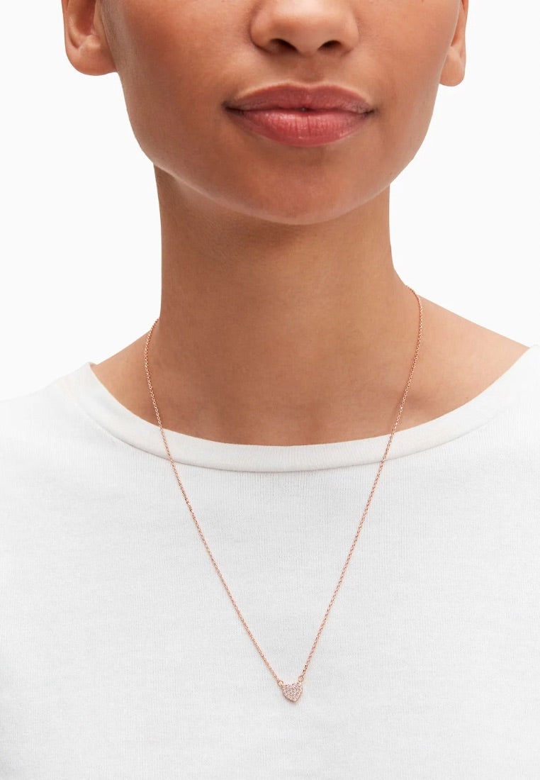 Pave Heart Mini Pendant Rose Gold